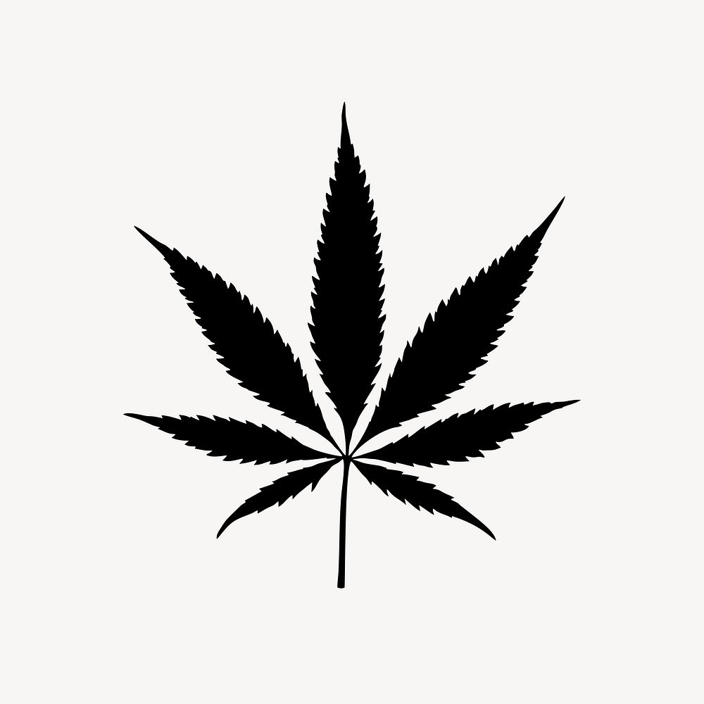 Cannabis silhouette clip art vector. Free public domain CC0 image.