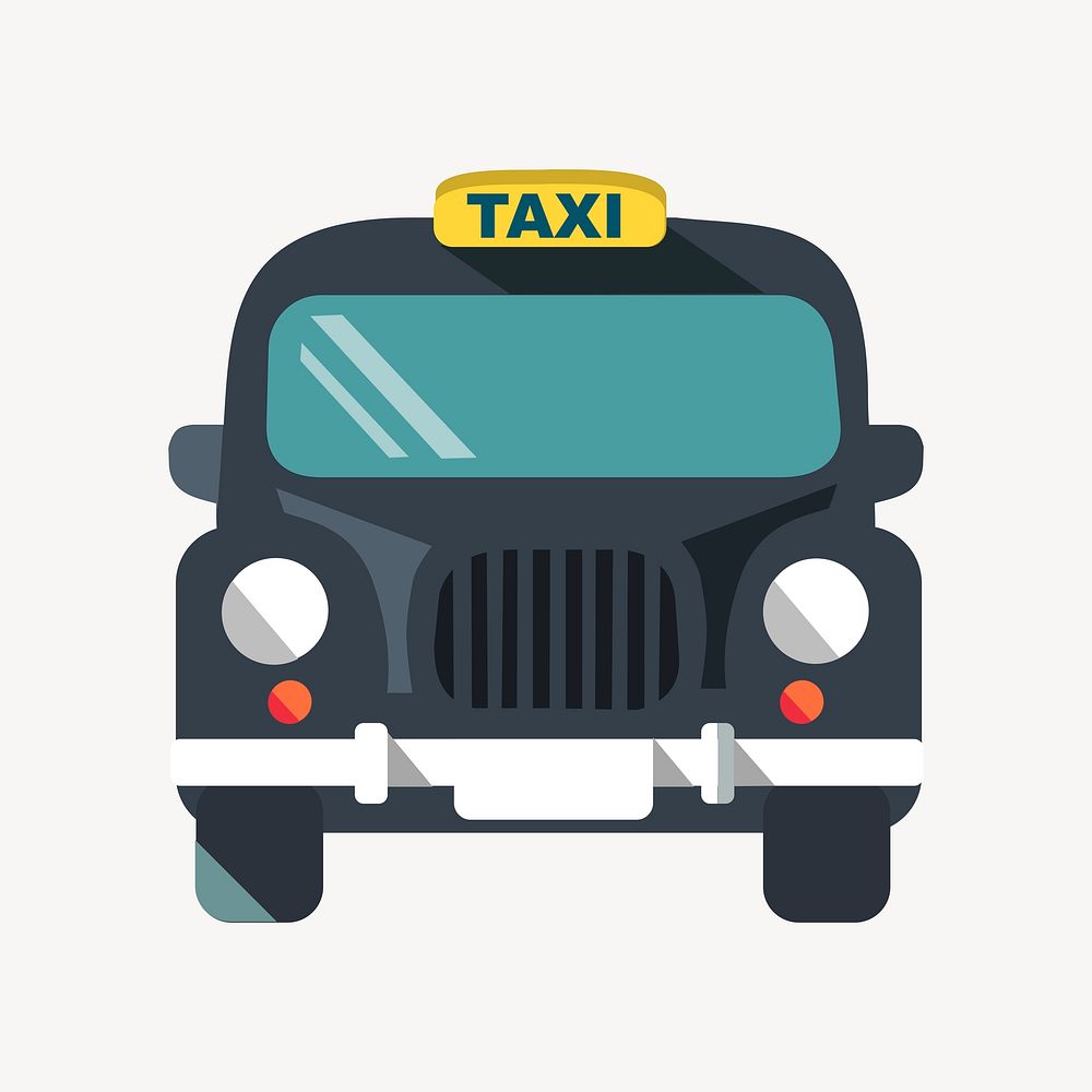 Taxi clip art vector. Free public domain CC0 image.