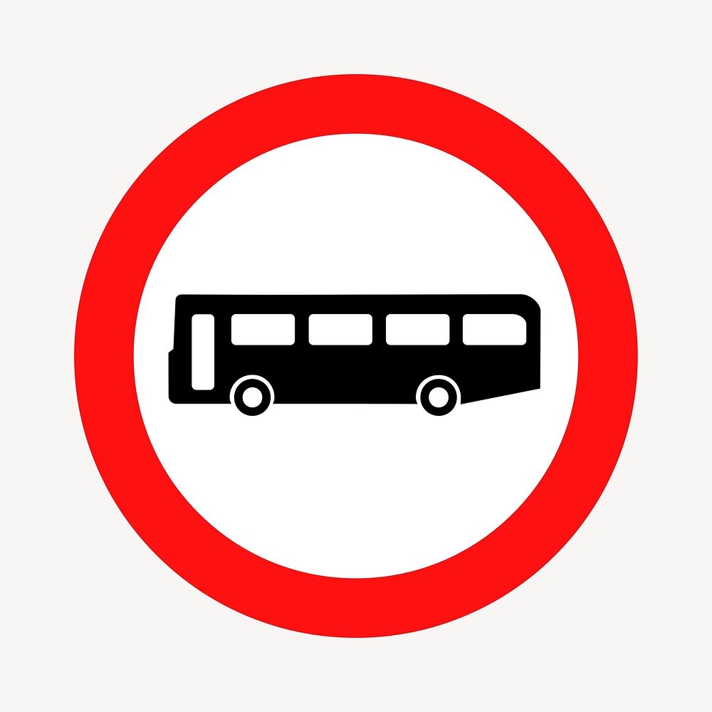 Bus stop traffic sign clip art vector. Free public domain CC0 image.