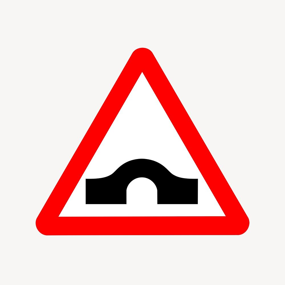 Hump Bridge traffic sign clip art psd. Free public domain CC0 image.
