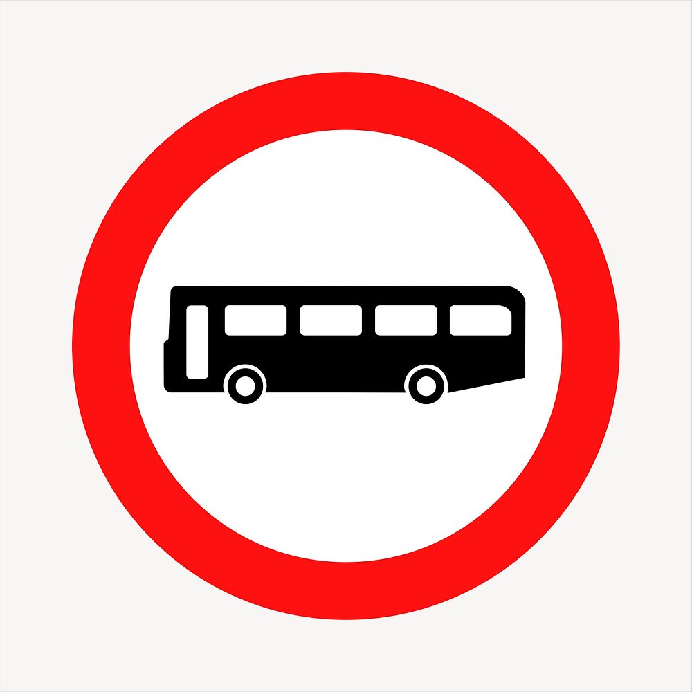 Bus stop traffic sign clip art psd. Free public domain CC0 image.
