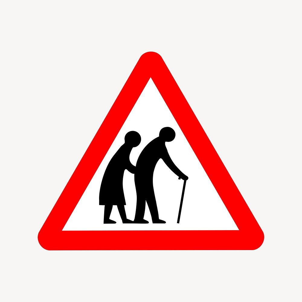 Frail pedestrians road sign clip  art. Free public domain CC0 image. 