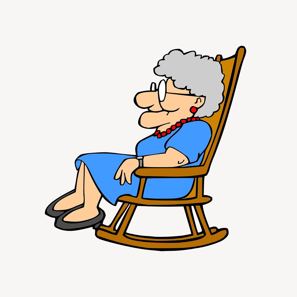 Grandmother in armchair clip  art. Free public domain CC0 image.