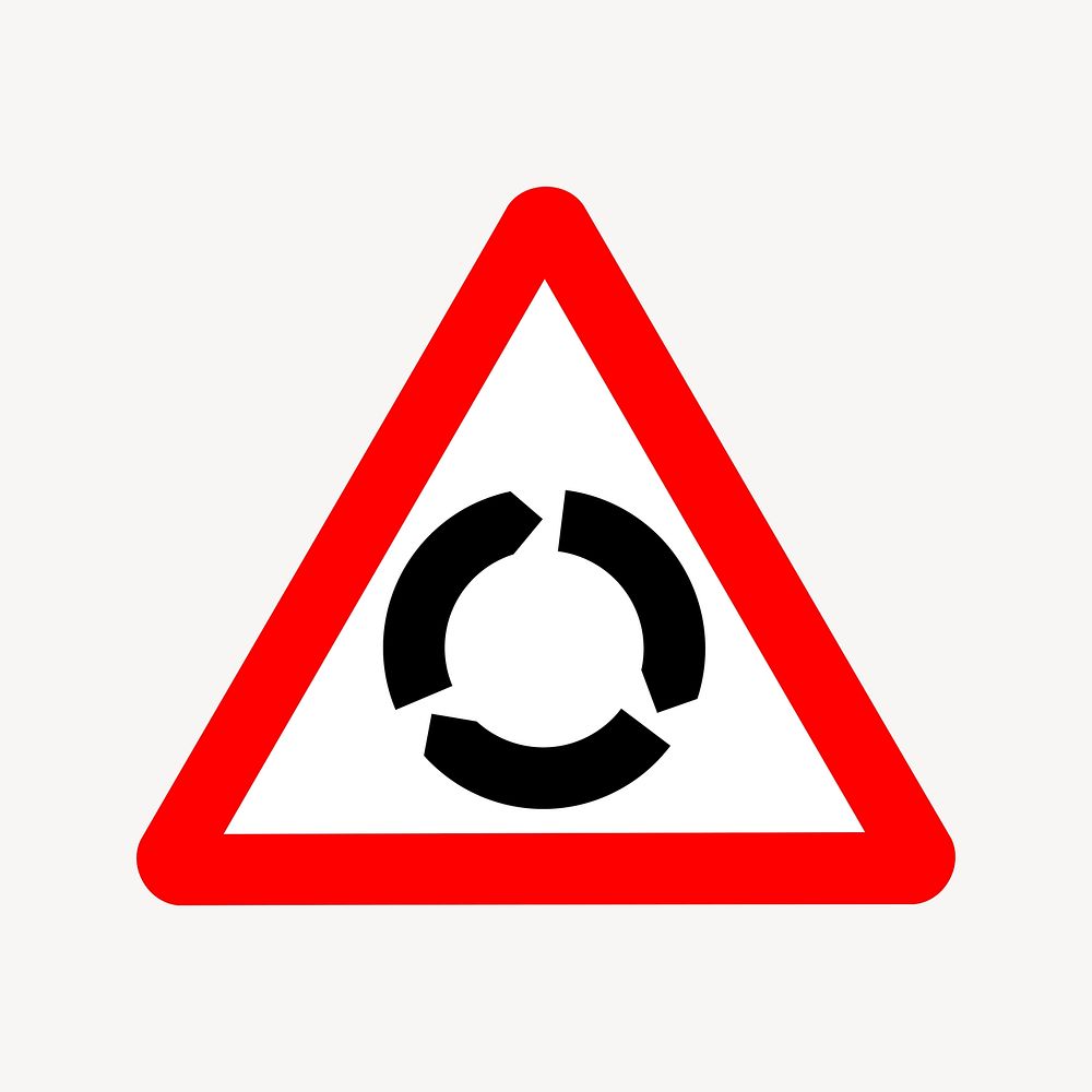 Roundabout  traffic sign clip  art. Free public domain CC0 image. 
