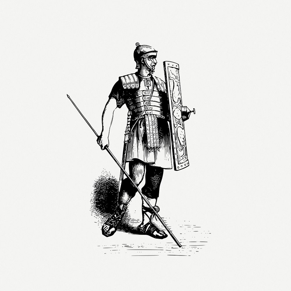 Roman soldier  clip art psd. Free public domain CC0 image.