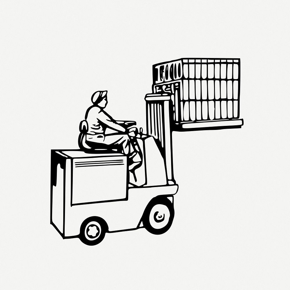 Forklift warehouse clip art psd. Free public domain CC0 image.