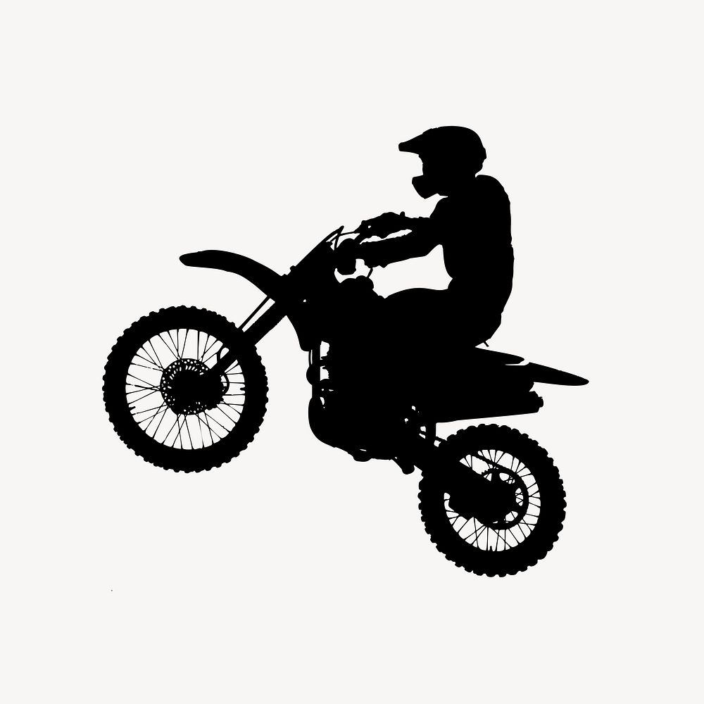 Motocross silhouette clip art psd. Free public domain CC0 image.