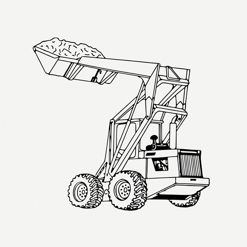 Excavator clip art psd. Free public domain CC0 image.