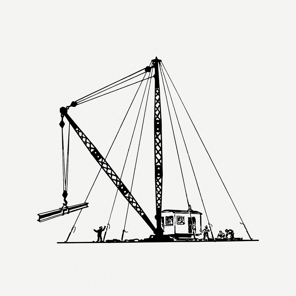 Construction crane clip art psd. Free public domain CC0 image.