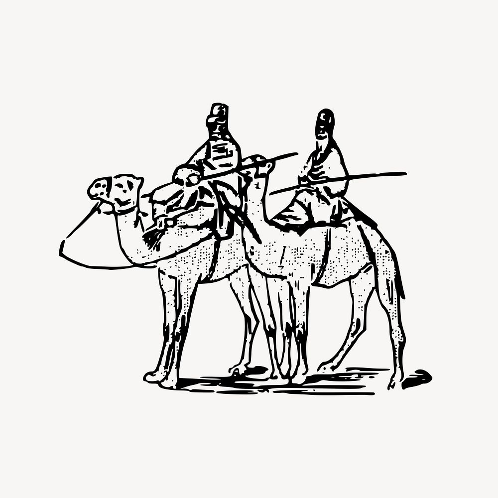 Caravan of camels clip  art. Free public domain CC0 image. 