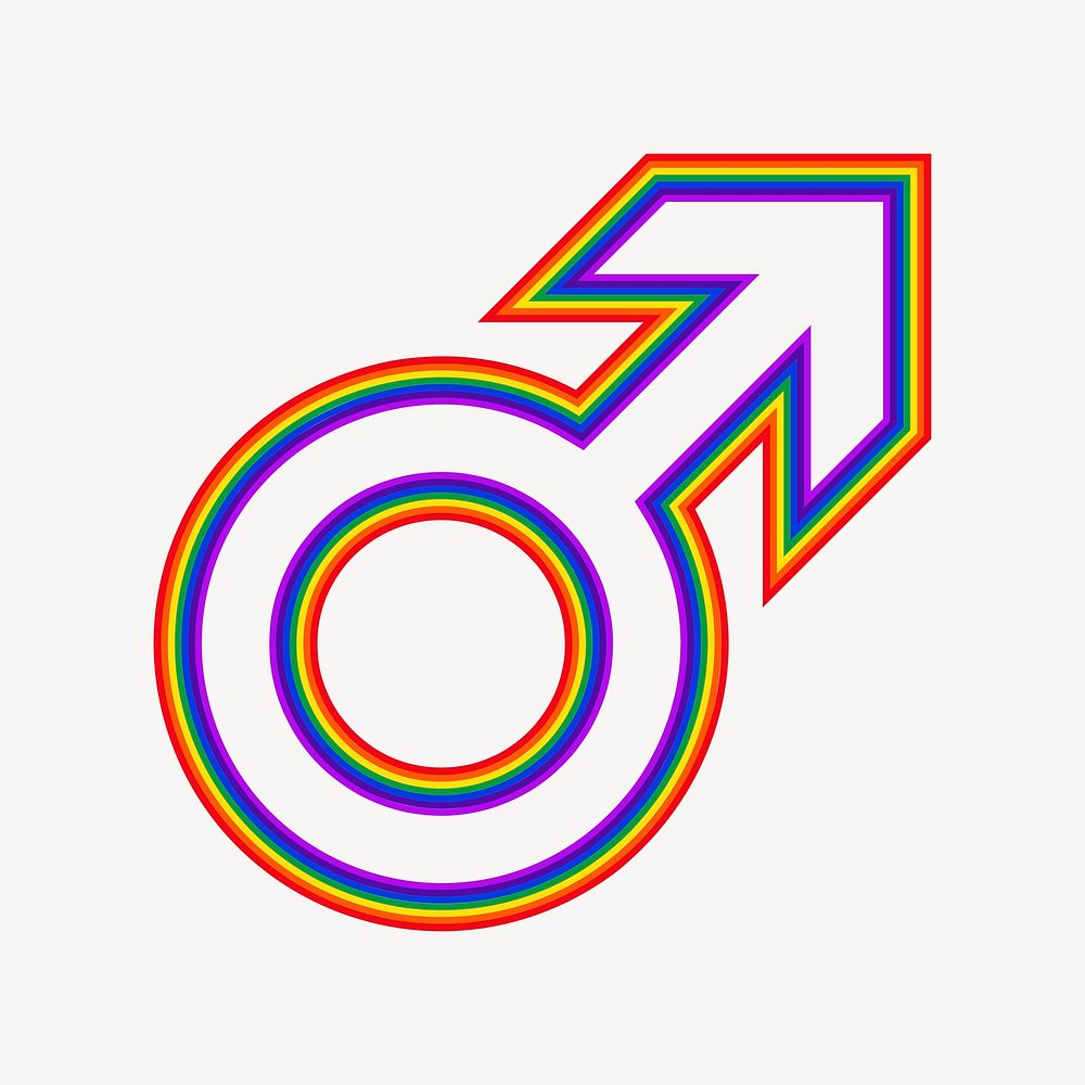 Rainbow gender clip art vector. Free public domain CC0 image.