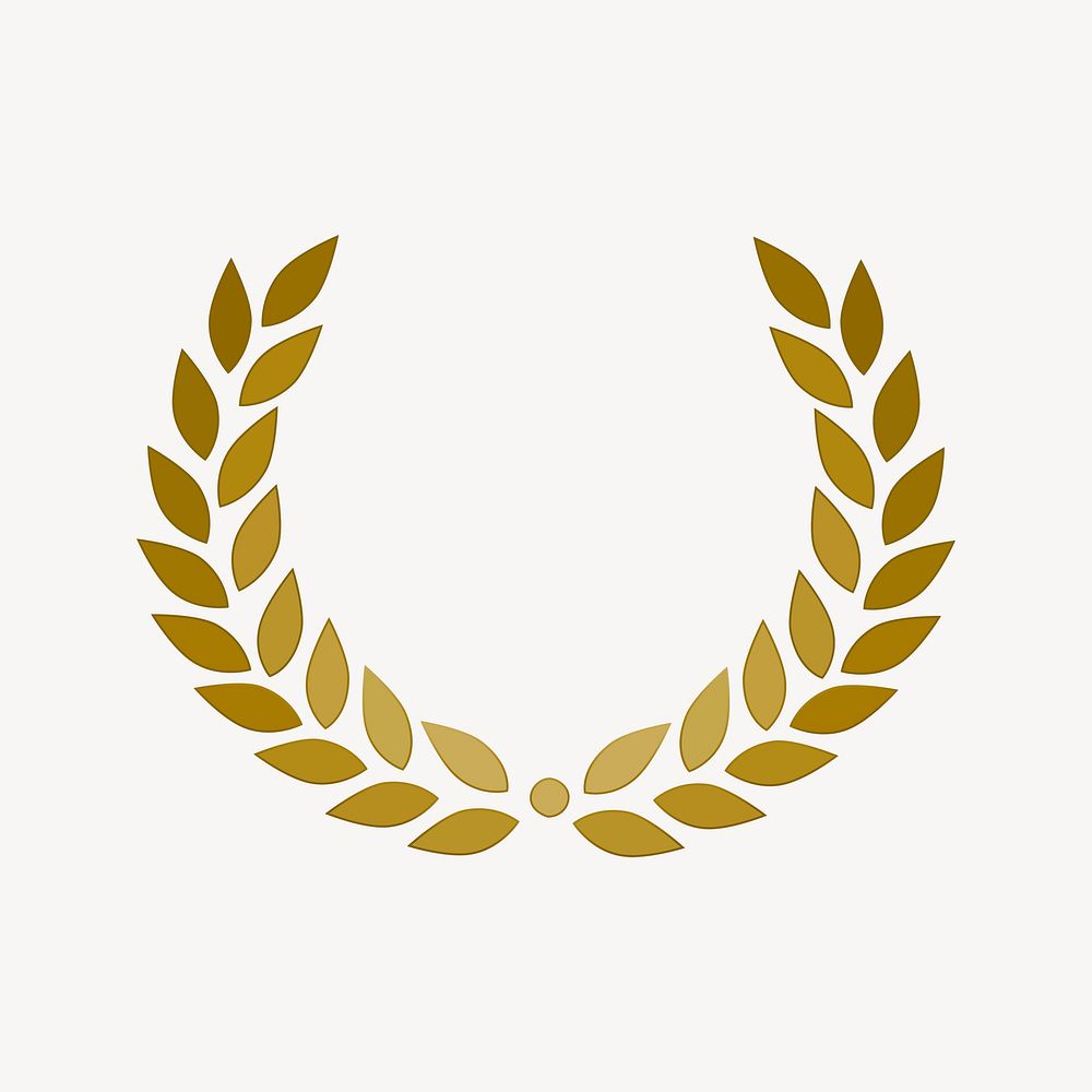 Gold leaf emblem clip art vector. Free public domain CC0 image.