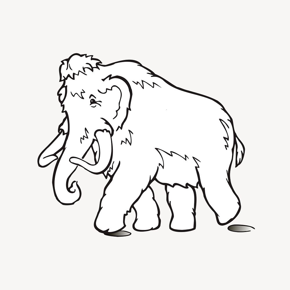 Mammoth clipart psd. Free public domain CC0 image.