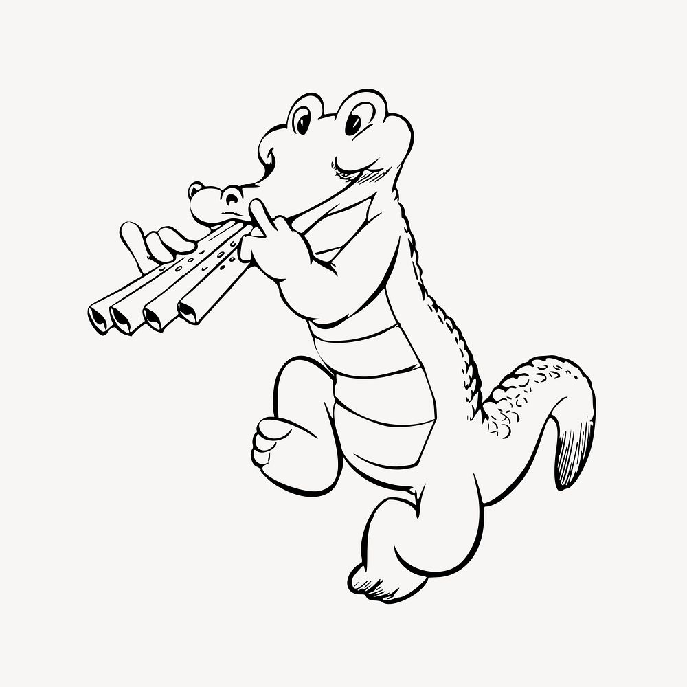 Musician crocodile clip  art. Free public domain CC0 image. . Free public domain CC0 image.
