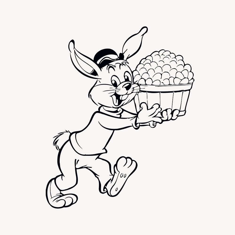 Cartoon bunny clip art psd. Free public domain CC0 image.