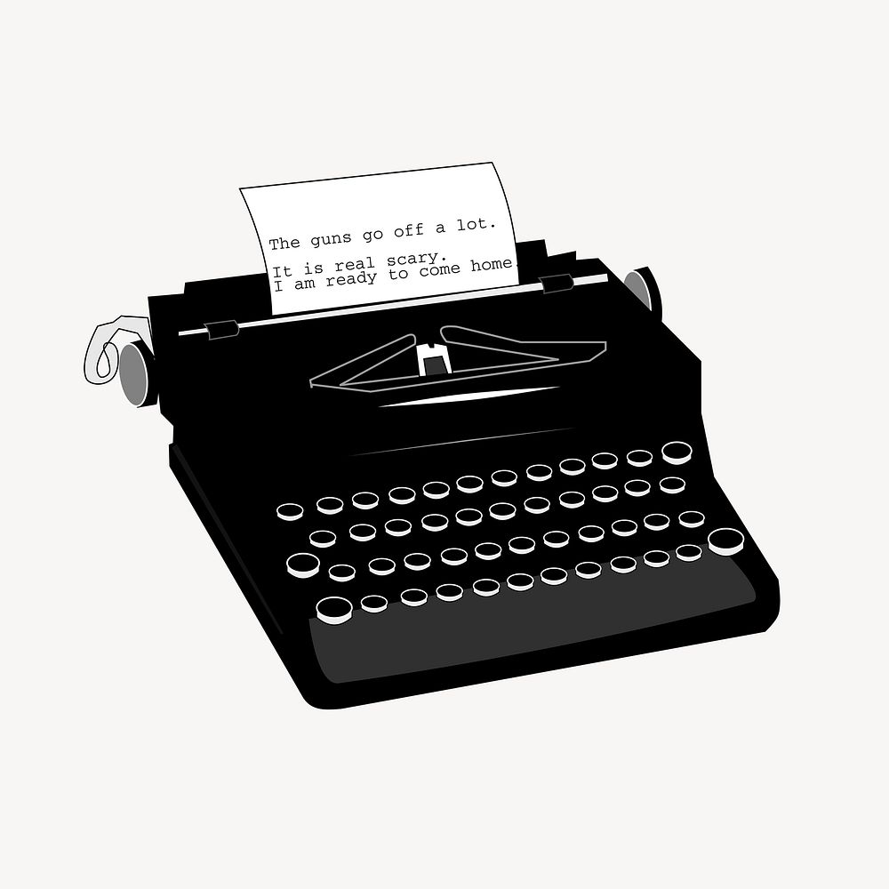 Typewriter clip art psd. Free public domain CC0 image.