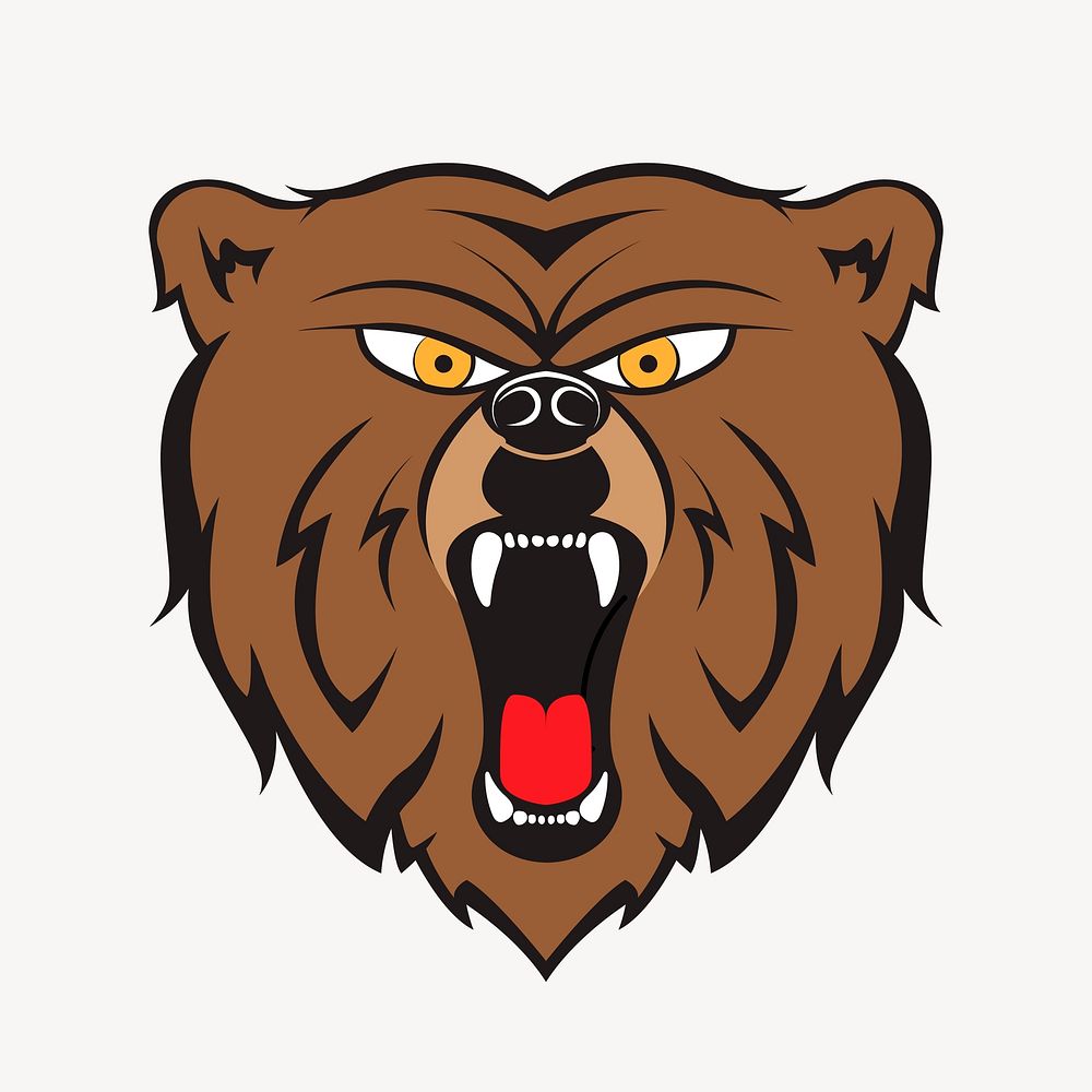Angry bear clipart psd. Free | Free PSD - rawpixel