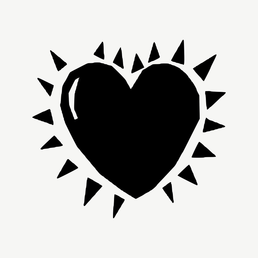 Silhouette heart clipart illustration vector. Free public domain CC0 image.