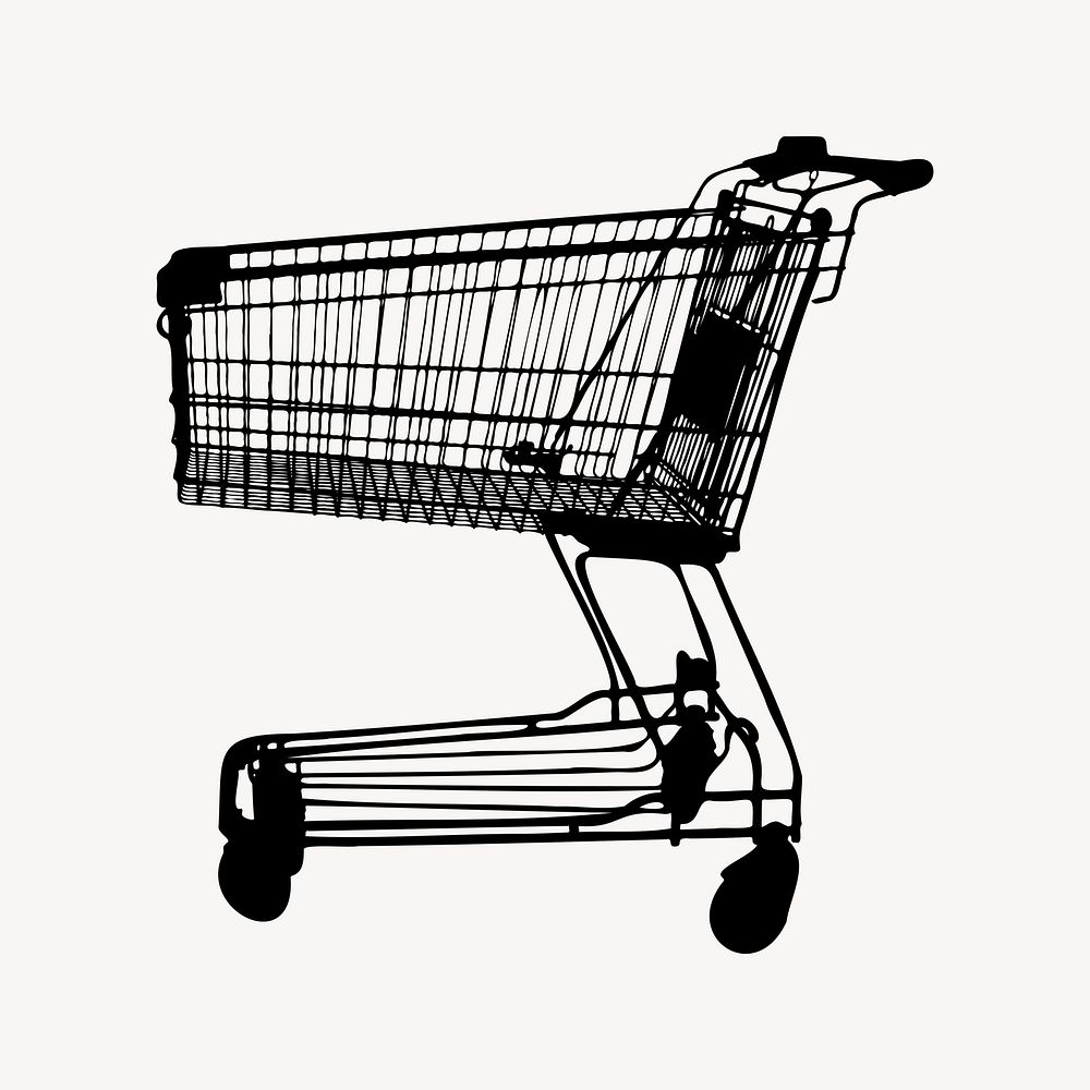 Shopping cart illustration psd. Free public domain CC0 image.