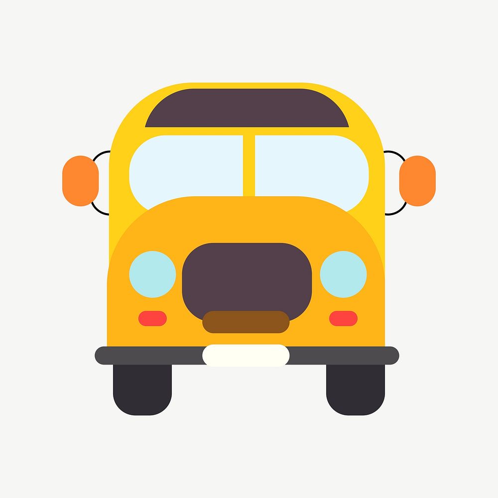 School bus illustration vector. Free public domain CC0 image.