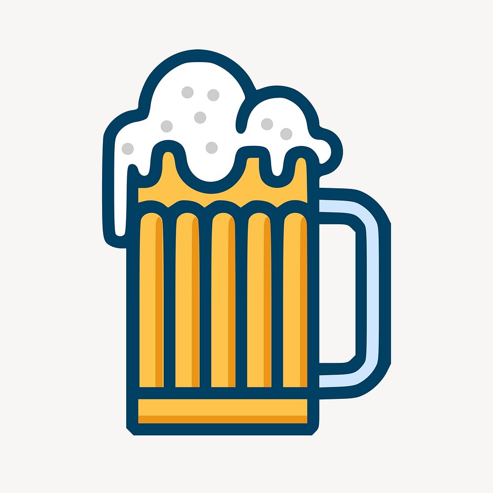 Beer clipart illustration psd. Free public domain CC0 image.