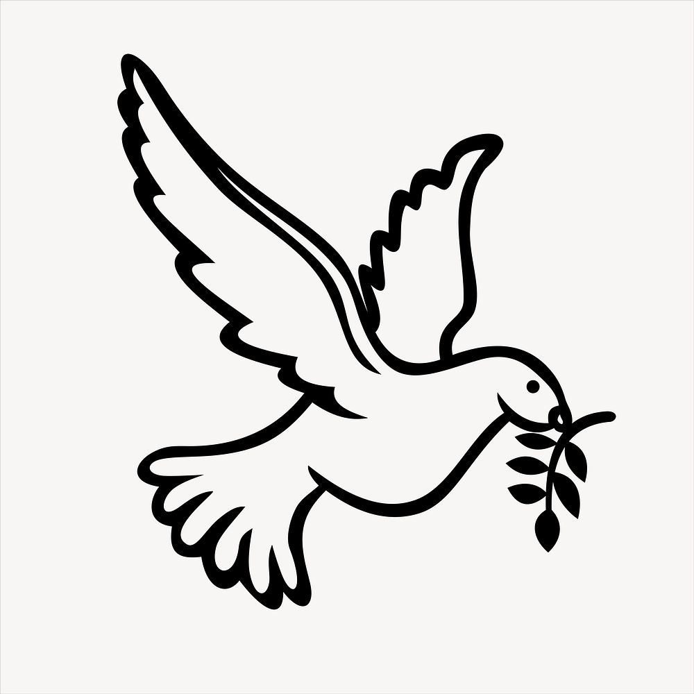Dove clipart illustration vector. Free public domain CC0 image.