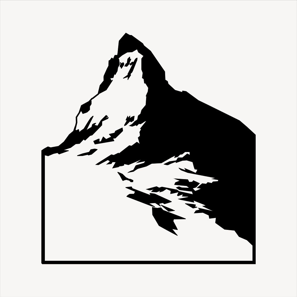Silhouette mountain clipart illustration vector. Free public domain CC0 image.