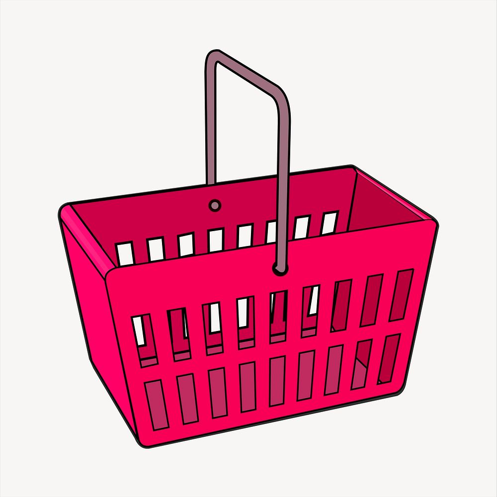Shopping basket illustration. Free public domain CC0 image.