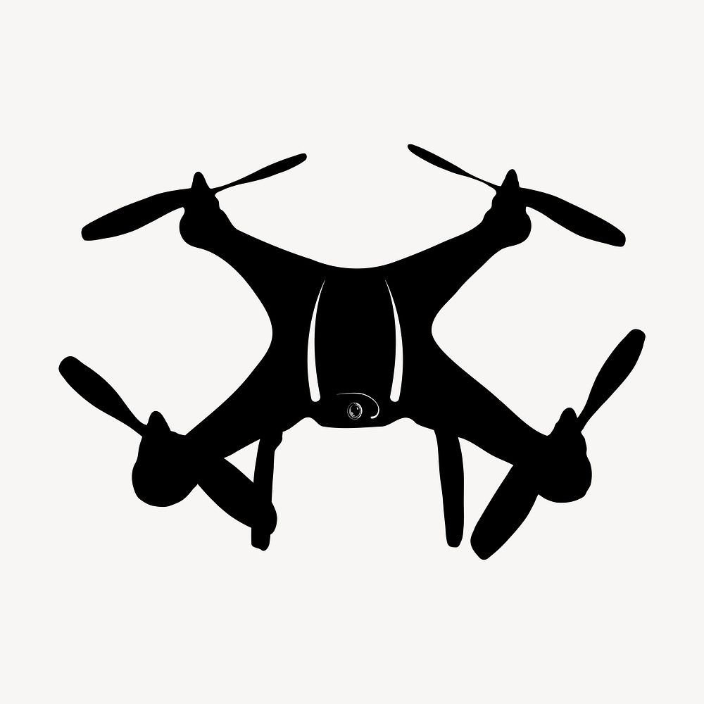 Silhouette drone illustration. Free public domain CC0 image.