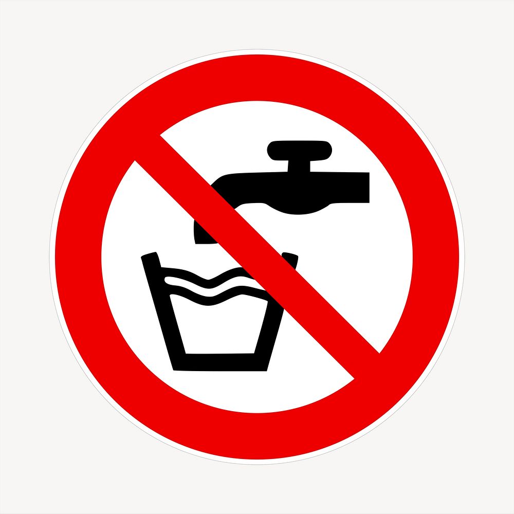 No drinking water sign clipart illustration vector. Free public domain CC0 image.