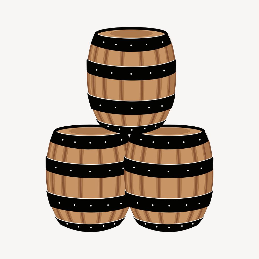 Barrel clipart illustration vector. Free public domain CC0 image.