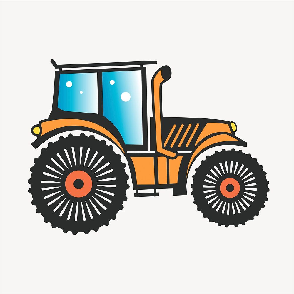 Tractor illustration. Free public domain CC0 image.