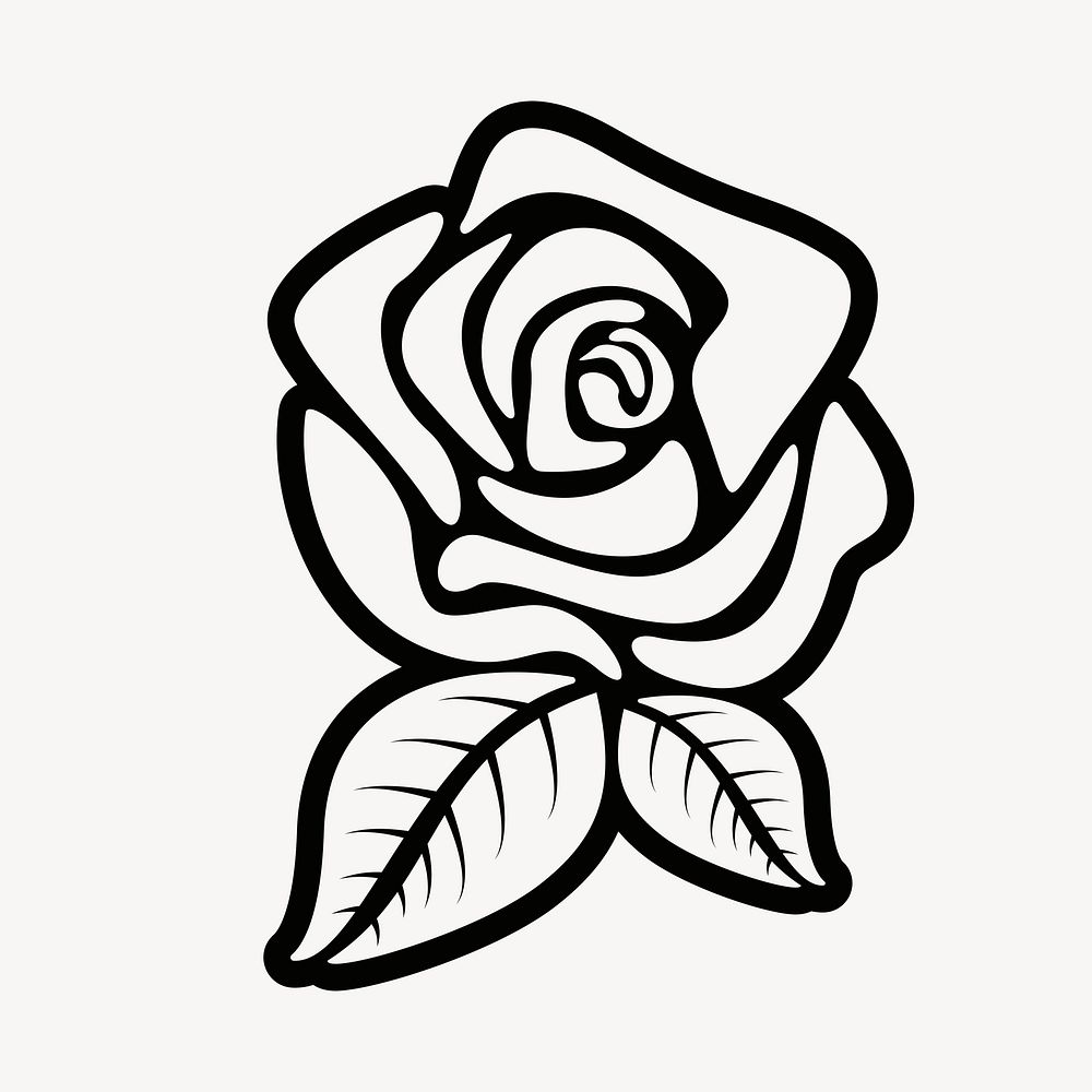 Rose illustration. Free public domain CC0 image.