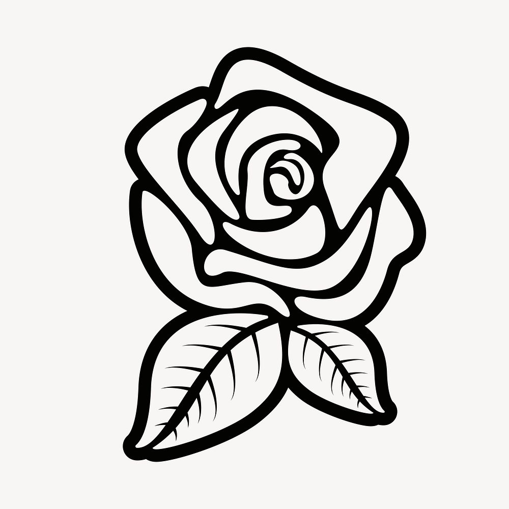 Rose illustration psd. Free public domain CC0 image.