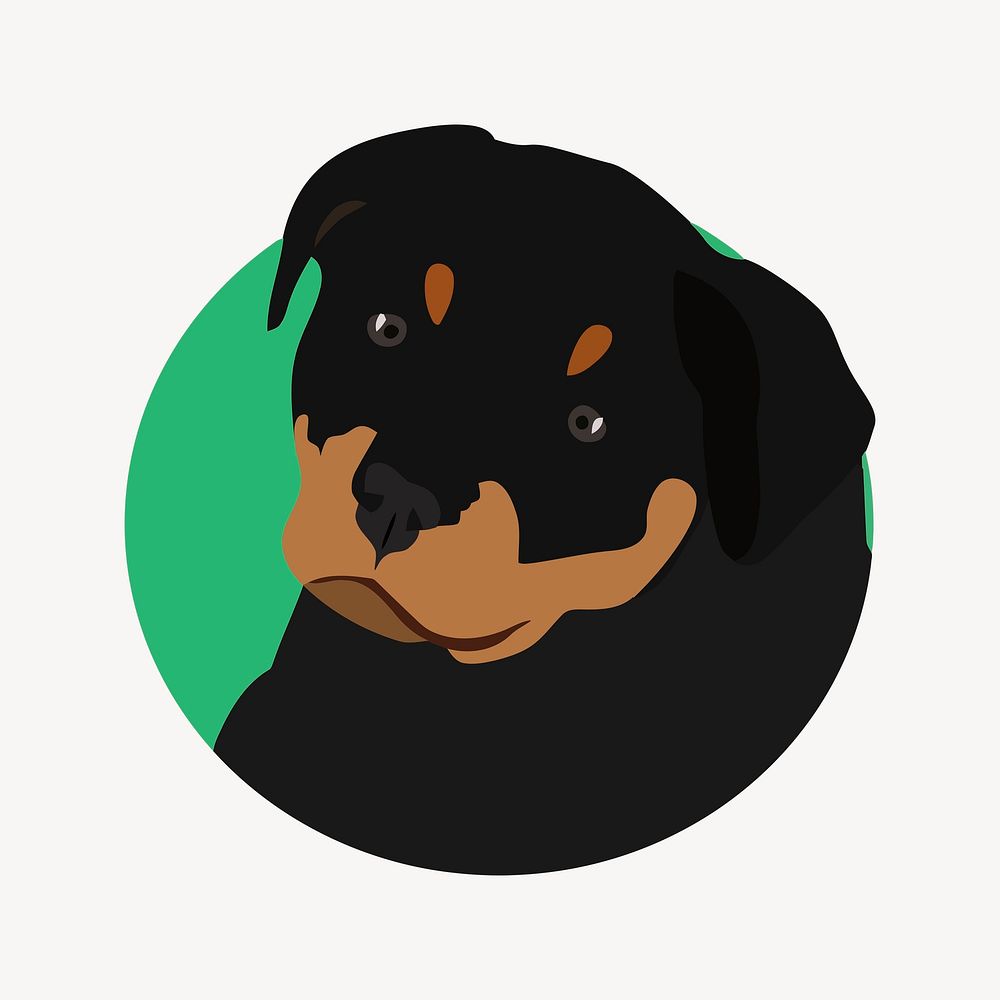 Rottweiler dog illustration vector. Free public domain CC0 image.
