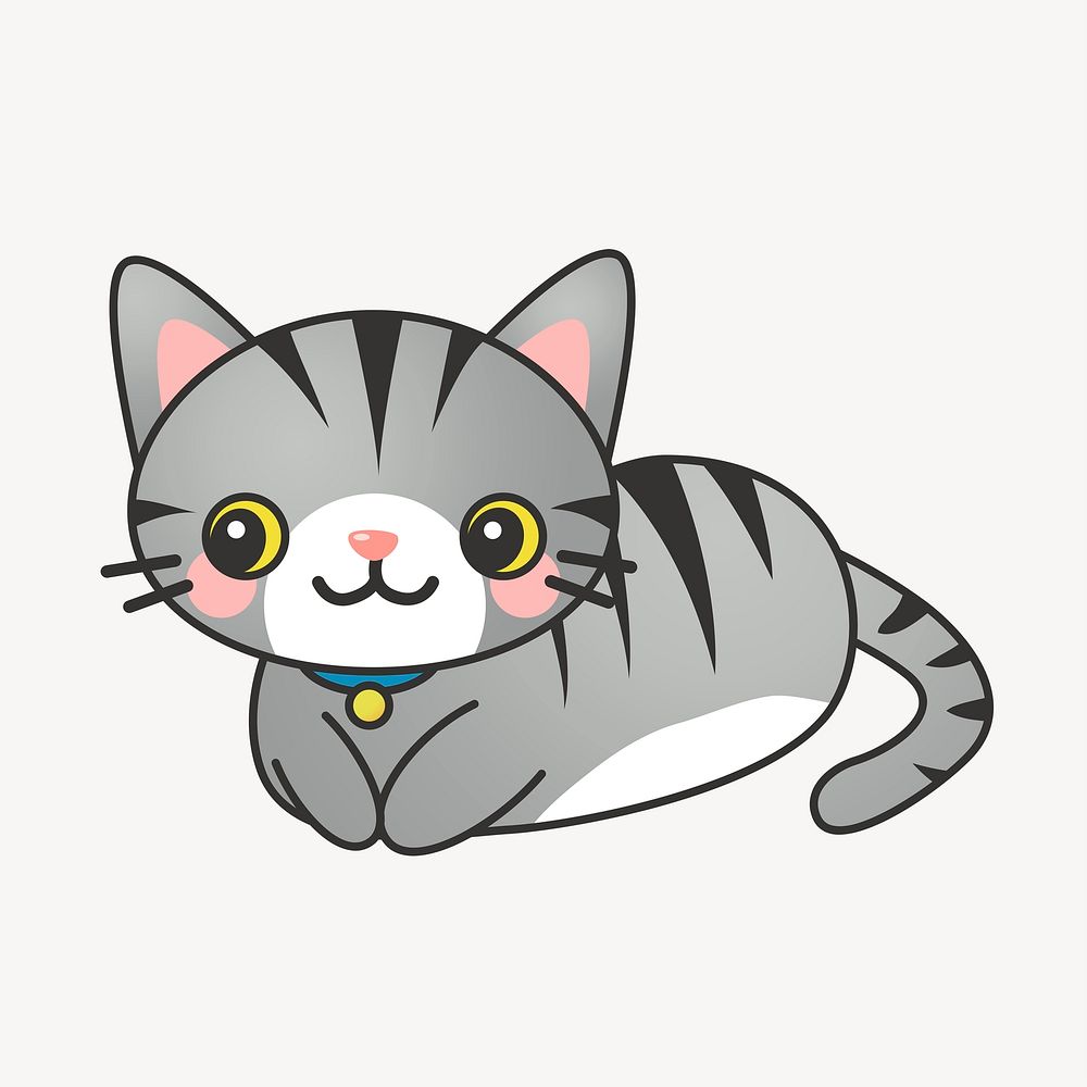 Cat illustration vector. Free public domain CC0 image.