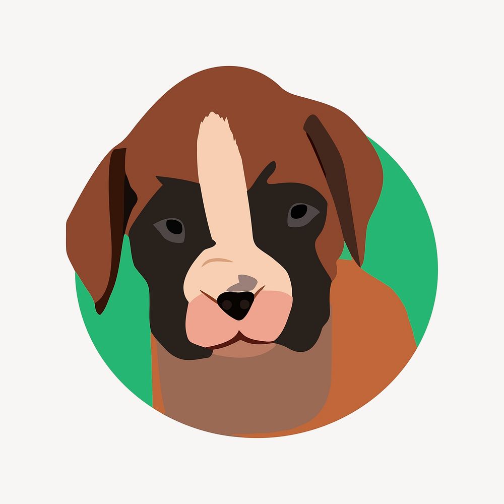 Boxer dog illustration. Free public domain CC0 image.