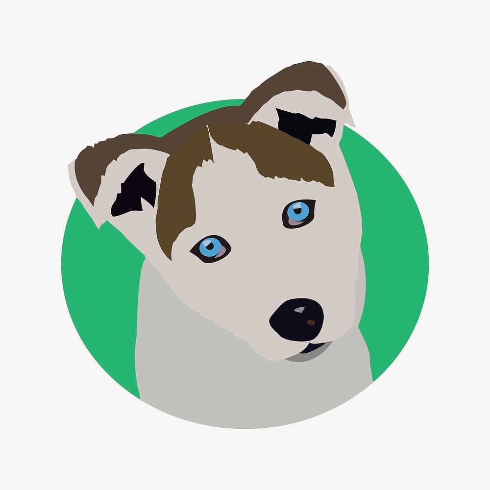 Siberian Husky dog illustration vector. Free public domain CC0 image.