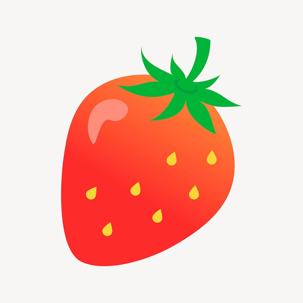 Strawberry illustration vector. Free public domain CC0 image.
