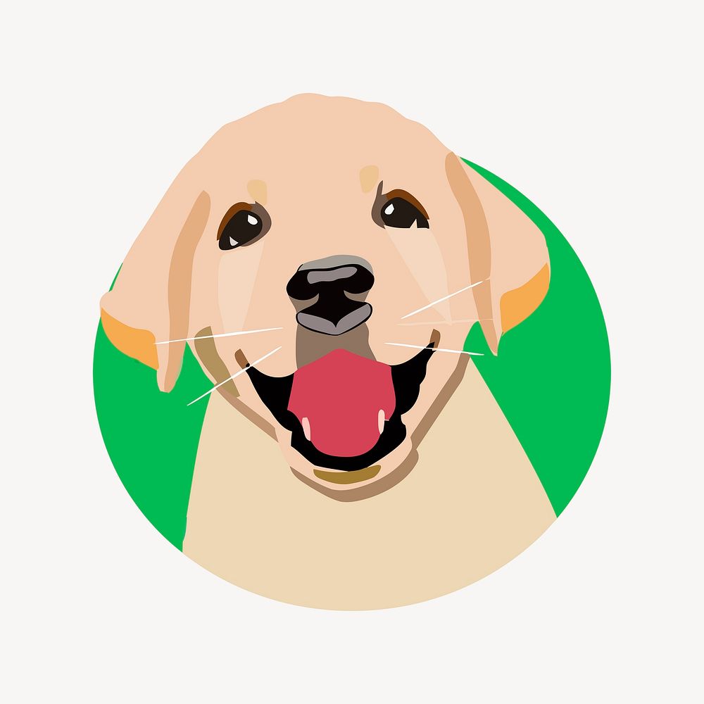 Labrador Retriever dog illustration vector. Free public domain CC0 image.
