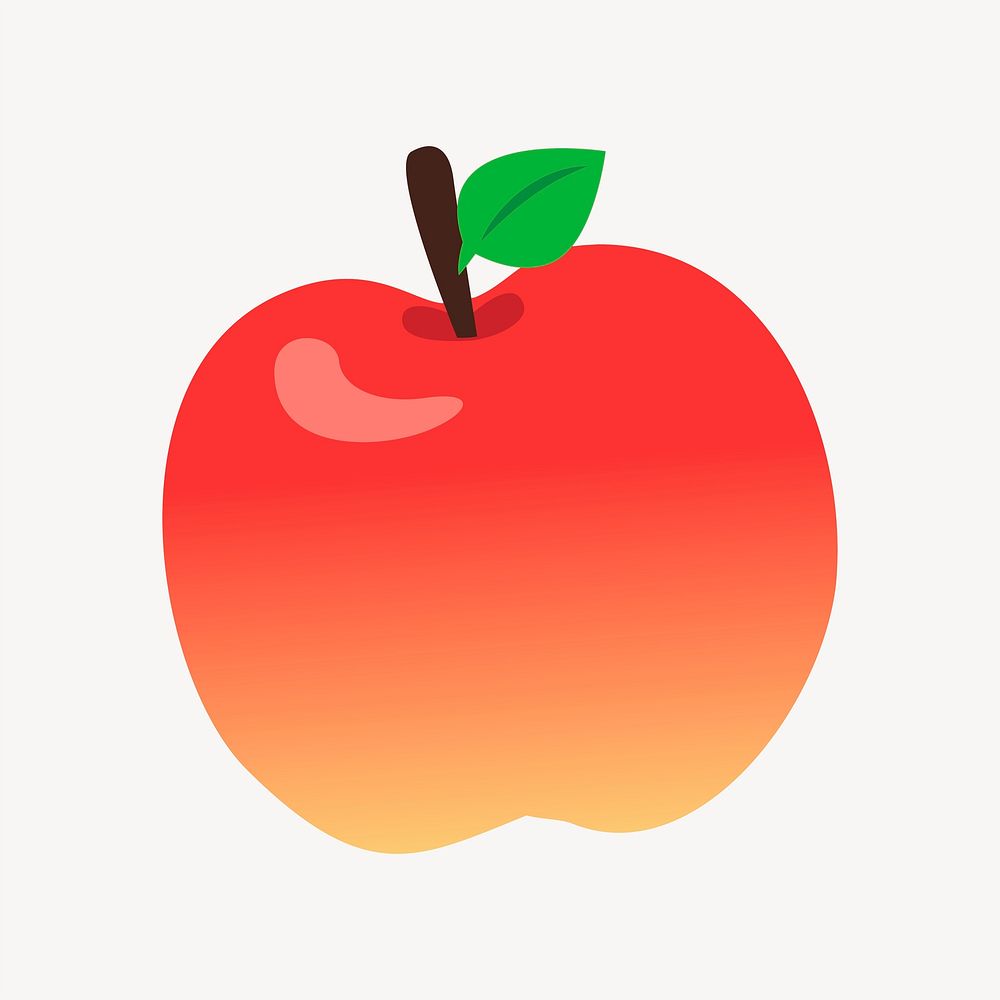 Red apple illustration psd. Free public domain CC0 image.