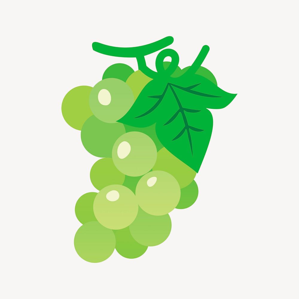 Green grape illustration vector. Free public domain CC0 image.