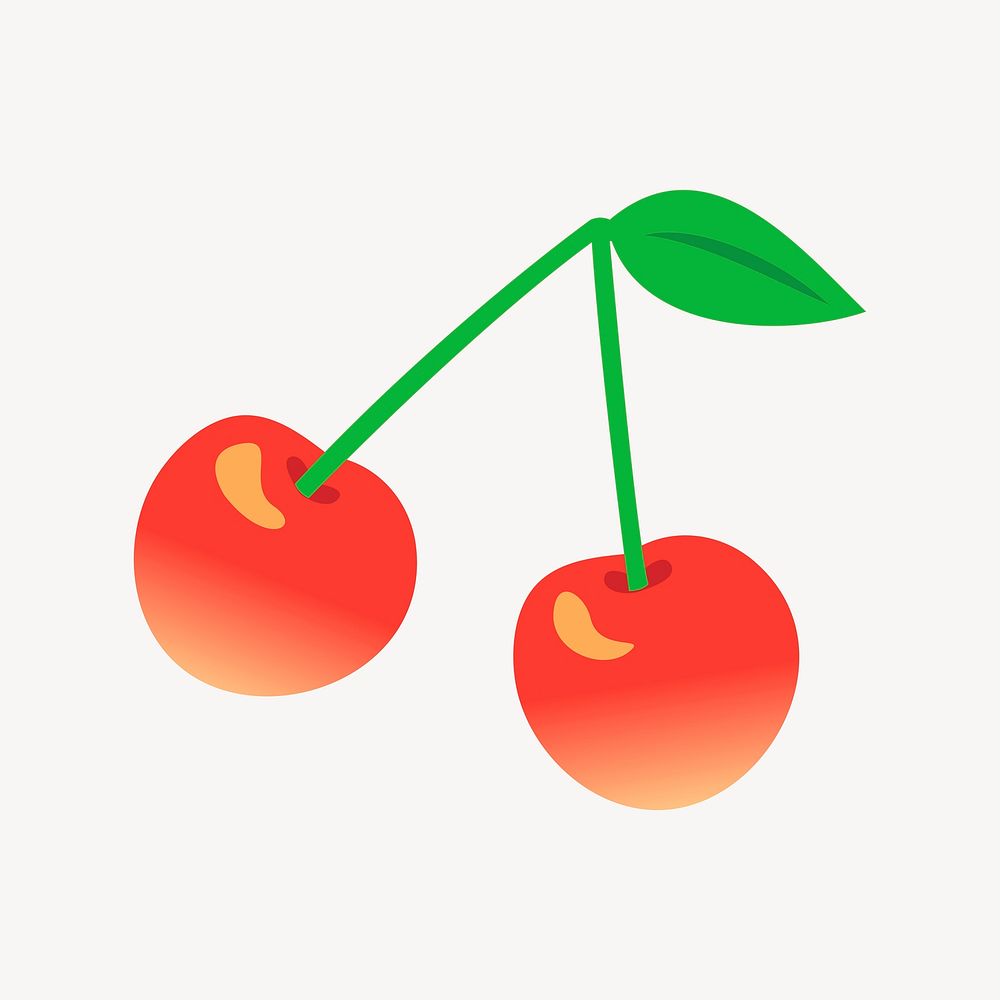 Cherries illustration vector. Free public domain CC0 image.