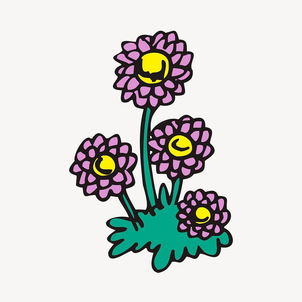 Flower illustration vector. Free public domain CC0 image.