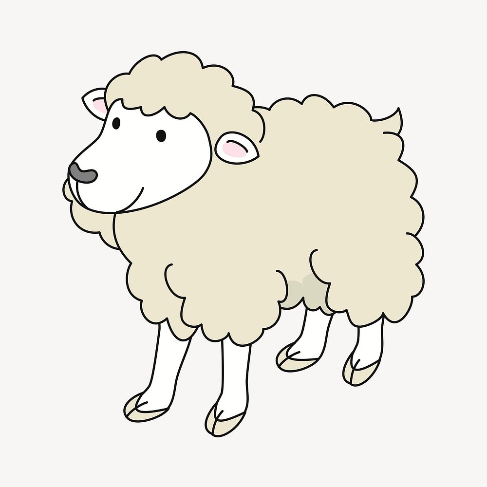 Sheep illustration psd. Free public domain CC0 image.