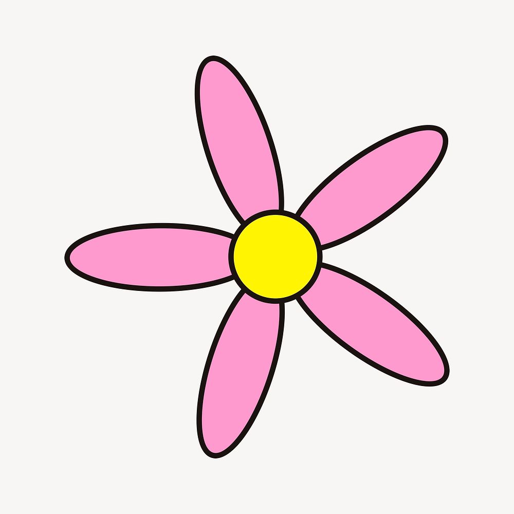 Pink flower illustration psd. Free public domain CC0 image.