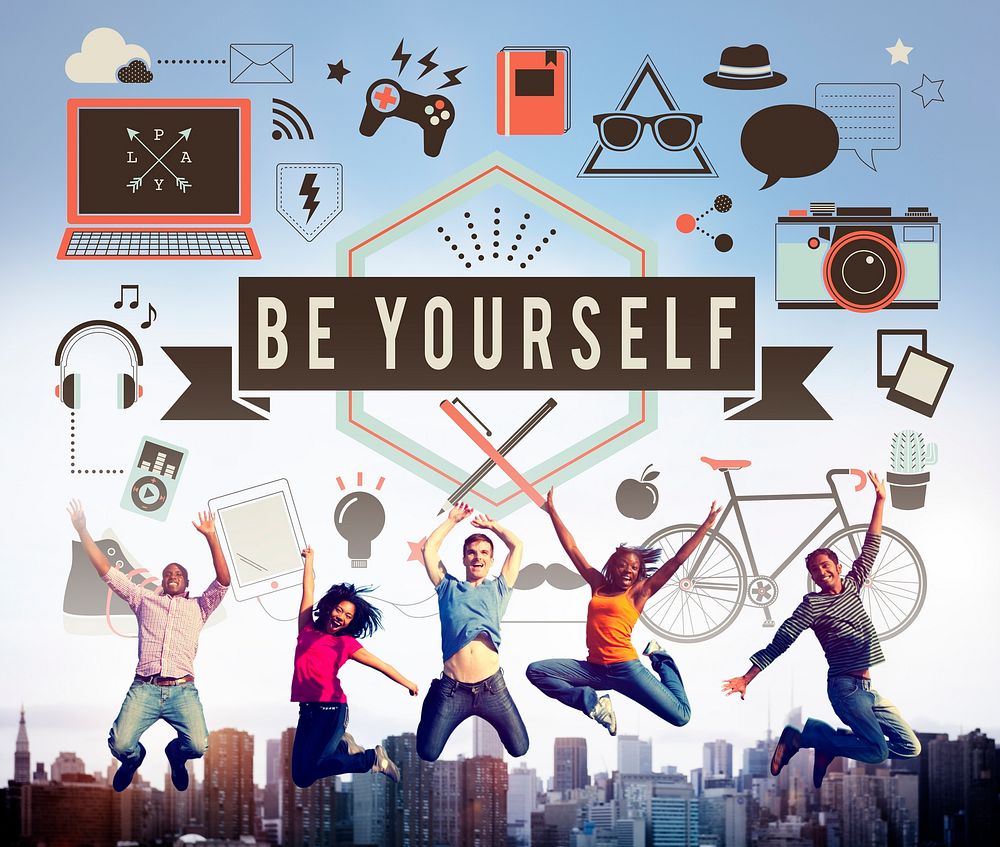 Be Yourself Self Esteem Confidence Encourage Motivation Concept