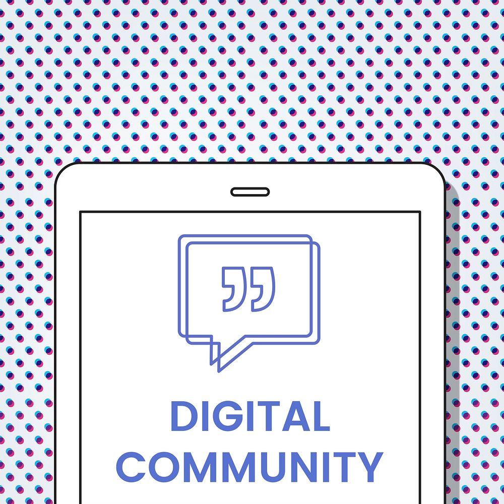 Digital Community Speech Bubble with Quotation Mark