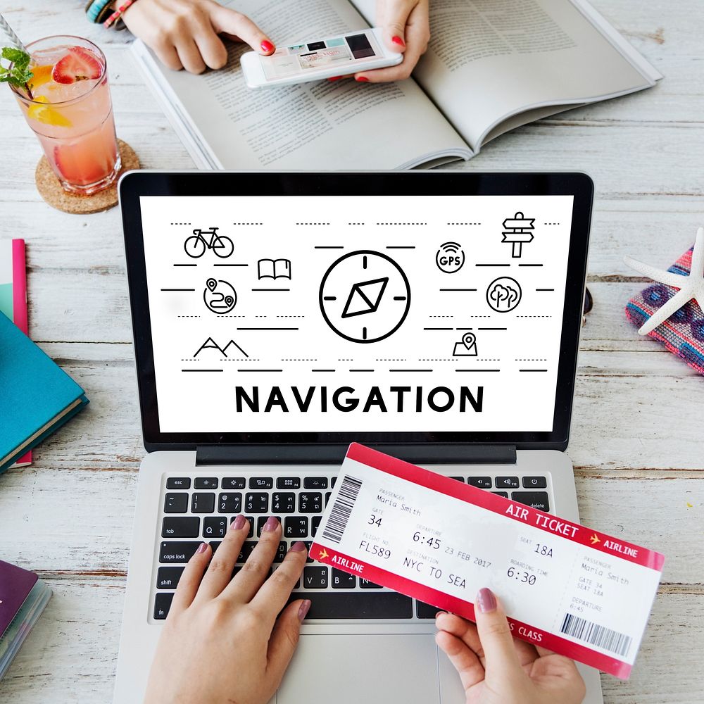 Travel Navigation Journey Vacation Trip Laptop Concept