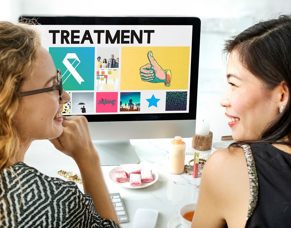 Ribbon Cure Healthcare Treatment Browsing Concept